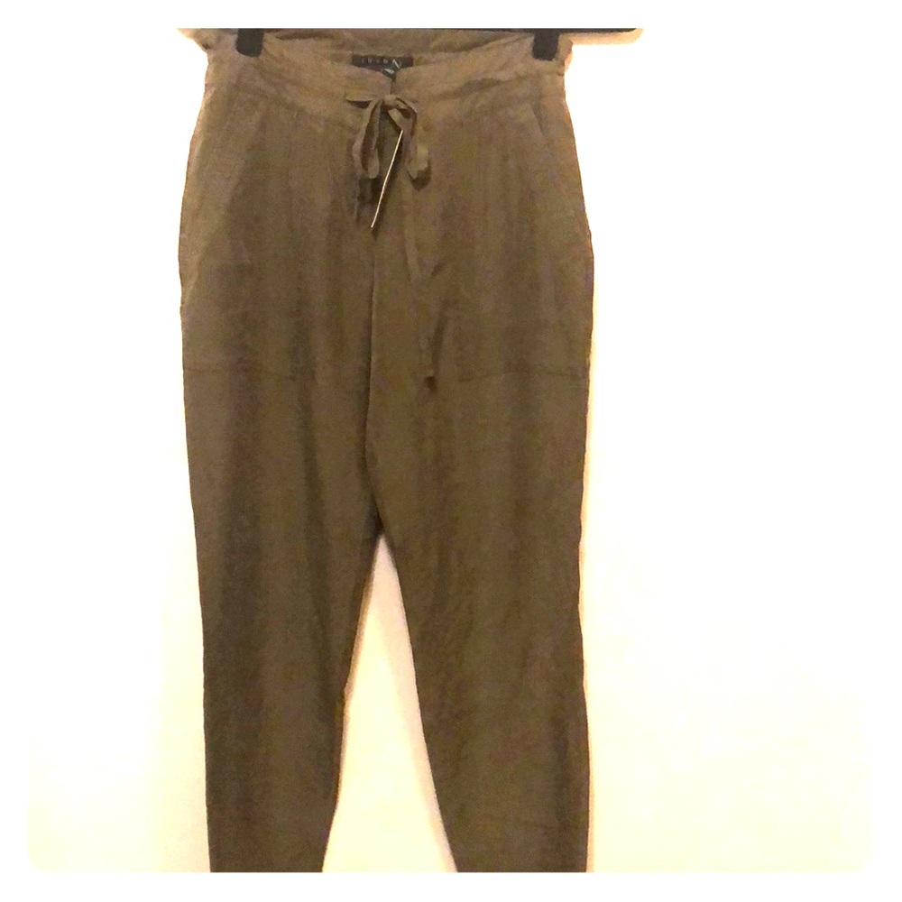 Theory silk paperback waist drawstring cargo